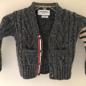 Thom Browne Merino Wool Cable Knit Button Down Cardigan